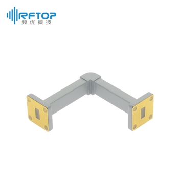 WR34(BJ260)弧形90度弯E面毫米波弯波导, 21.7-33GHz, FBP260方形平法兰, 铜合金 - RWGWE34-L1-L2