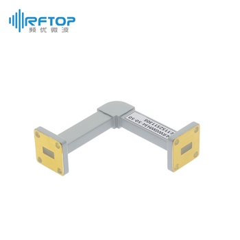 WR34(BJ260)弧形90度弯H面毫米波弯波导, 21.7-33GHz, FBP260方形平法兰, 铜合金 - RWGWH34-L1-L2