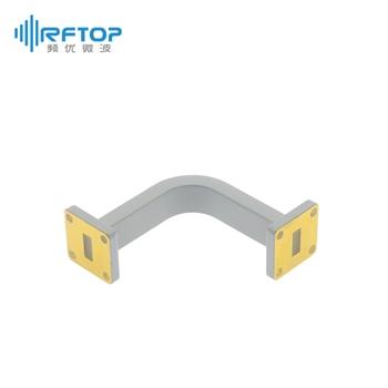 WR42(BJ220)弧形90度弯E面弯波导, 17.6-26.7GHz, FBP220方形平法兰, 铜合金 - RWGWE42-L1-L2