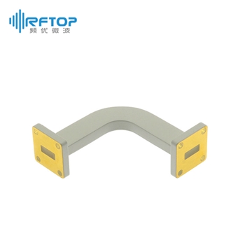 WR42(BJ220)弧形90度弯H面弯波导, 17.6-26.7GHz, FBP220方形平法兰, 铜合金 - RWGWH42-L1-L2