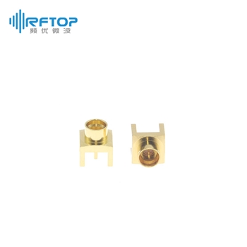 SMP(GPO)公 半擒纵PCB插孔焊接连接器, DC-18GHz, 安装孔距5.1mm, 尾针直径00.73mm - RC18PML-STH073-GBA