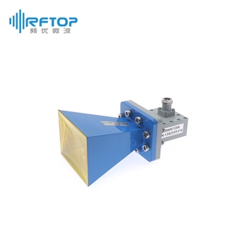 WR159(BJ58)标准增益喇叭天线|专业型, 同轴N母输入, 4.64-7.05GHz, 增益10dB, FDP58矩形平法兰, 正交 - RWHA159N-10