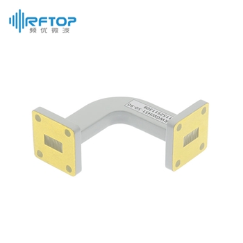 WR51(BJ180)弧形90度弯H面弯波导, 14.5-22GHz, FBP180方形平法兰, 铜合金 - RWGWH51-L1-L2