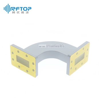 WR137(BJ70)弧形90度弯H面弯波导, 5.38-8.17GHz, FDP70矩形平法兰 - RWGWH137-L1-L2