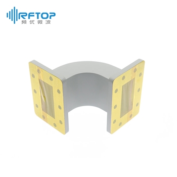 WR229(BJ40)弧形90度弯E面弯波导, 3.22-4.9GHz, FDP40矩形平法兰 - RWGWE229-L1-L2