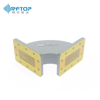 WR229(BJ40)弧形90度弯H面弯波导, 3.22-4.9GHz, FDP40矩形平法兰 - RWGWH229-L1-L2