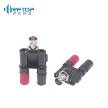 BNC母 转 4mm(Banana)母 三通转接器|经济型, , 黄铜镀镍 - RAB03TY-NBA