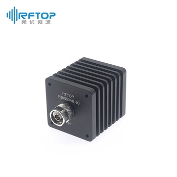 N中功率同轴固定衰减器|专业型, 小尺寸版, 双向, 公-母, 矩形, 接头不锈钢, DC-18GHz, 50W - R18N50AB-XX