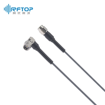 SMA直角90度弯公 转 SMA公 超低损稳相电缆组件|精密型, 低损耗, DC-18GHz, 配接RCA220电缆, 线径2.2mm - RCA220-SMWSM-L