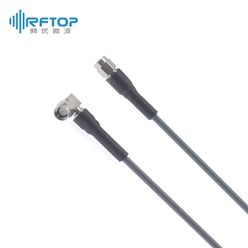 SMA直角90度弯公 转 SMA公 超低损稳相电缆组件|精密型, 低损耗, DC-18GHz, 配接RCA360电缆, 线径3.6mm - RCA360-SMWSM-L