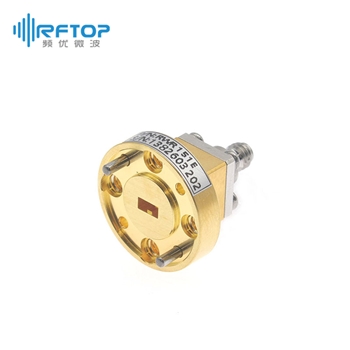 WR15(BJ620) 转 1.0mm母毫米波波导同轴转换器|精密型, 49.8-75.8GHz, FUGP620圆形法兰, 端接, 腔体铜镀金 - RWR151E