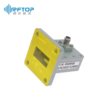 WR90(BJ100) 转 SMA母波导同轴转换器|精密型, 8.2-12.5GHz, FBP100方形平法兰, 正交, 接头不锈钢 - RWR90SH