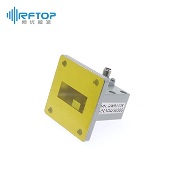 WR112(BJ84) 转 SMA母波导同轴转换器|精密型, 6.57-9.99GHz, FBP84方形平法兰, 正交, 接头不锈钢 - RWR112SH