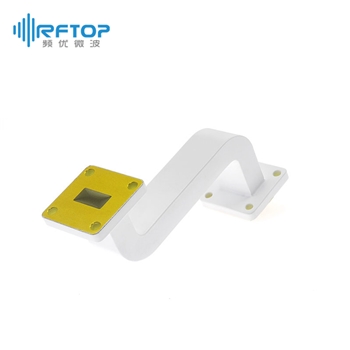 WR62(BJ140)弧形90度弯E面弯波导, 11.9-18GHz, FBP140方形平法兰 - RWGWSE62-L1-L2