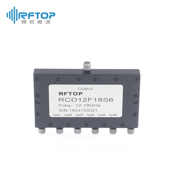 SMA六路同轴合路器|专业型, 12-18GHz, 1W, 接头不锈钢 - RCD12F18S6