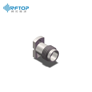 2.4mm母双孔法兰毫米波PCB垂直免焊连接器|超优级(Ultra), DC-50GHz, 安装孔距7.16mm, 尾针直径00.51mm, 微带线 - RC50FH-VLM051