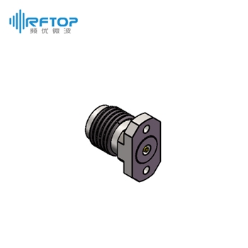 2.92mm(K,SK)母双孔法兰毫米波PCB垂直免焊连接器|超优级(Ultra), DC-40GHz, 安装孔距7.16mm, 尾针直径00.3mm, 带状线 - RC40FHSP-VL03