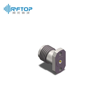 SMA母双孔法兰PCB垂直免焊连接器|超优级(Ultra), DC-26.5GHz, 安装孔距7.16mm, 尾针直径00.51mm, 带状线 - RC27SFH-VL051