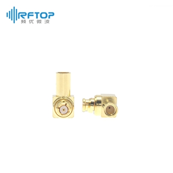 SMP(GPO)母直角90度弯毫米波电缆连接器|精密型, 直焊式, DC-40GHz - RC40PFWB-BA220E