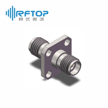 2.92mm(K,SK)母 转 2.92mm(K,SK)母 四孔法兰毫米波转接器|超优级(Ultra), DC-40GHz, 不锈钢 - RA4001FH02