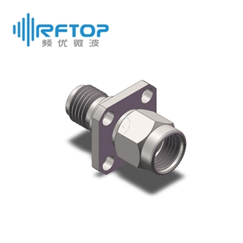 2.92mm(K,SK)公 转 2.92mm(K,SK)母 四孔法兰毫米波转接器|超优级(Ultra), DC-40GHz, 不锈钢 - RA4003FSH