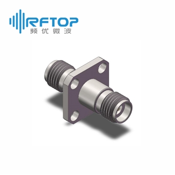 2.92mm(K,SK)母 转 3.5mm母 四孔法兰毫米波转接器|超优级(Ultra), DC-34GHz, 不锈钢 - RA3404FH