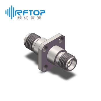 3.5mm母 转 3.5mm母 四孔法兰毫米波转接器|超优级(Ultra), DC-34GHz, 不锈钢 - RA3401FH