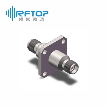 3.5mm母 转 3.5mm母 四孔法兰毫米波转接器|超优级(Ultra), DC-34GHz, 不锈钢 - RA3401FH02