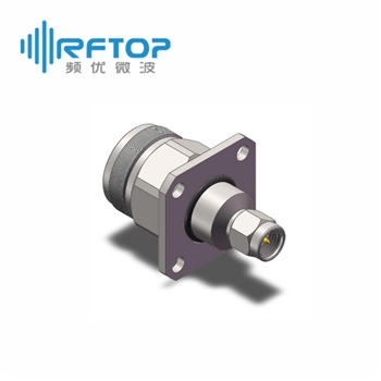N公 转 SMA公 四孔法兰转接器|超优级(Ultra), 带密封圈, DC-18GHz, 不锈钢 - RA18N16FS
