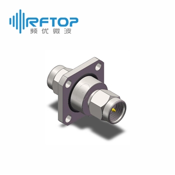 SMA公 转 SMA公 四孔法兰转接器|超优级(Ultra), 带密封圈, DC-26.5GHz, 不锈钢 - RA27S02FS