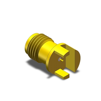 SMA母PCB侧装焊接连接器, DC-26.5GHz, PCB板厚小于0.61-2.1mm, 尾针直径00.3mm - RC27SFB-SEL03-XX