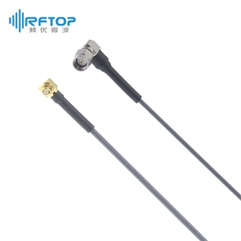 SMA直角90度弯公 转 SMP(GPO)直角90度弯母 超低损稳相电缆组件|精密型, 低损耗, DC-18GHz, 配接RCA220电缆, 线径2.2mm - RCA220-SMWPFW-L