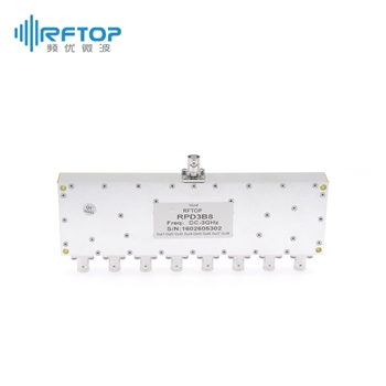 BNC一分八同轴电阻式功分器, DC-3GHz, 2W, 接头铜镀三元合金 - RPD3B8