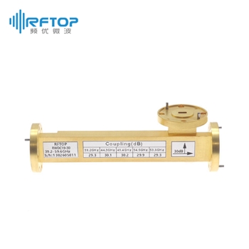 WR19(BJ500)单定向波导耦合器|专业型, 39.2-59.6GHz, 耦合度30dB, FUGP500圆形法兰, 铜镀金 - RWDC19-30