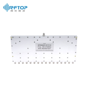 SMA一分十六同轴微带式功分器|经济型, 690-2700MHz, 30W, 接头铜镀三元合金 - RPD069F207S16