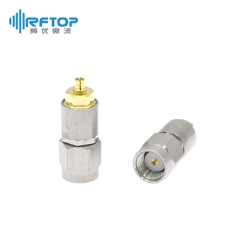 SMA公 转 SSMP(GPPO,SMPM)母 转接器|精密型, DC-18GHz, 不锈钢+铍铜镀金 - RA18S13