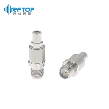 SMA母 转 SSMP(GPPO,SMPM)公 全擒纵 转接器|精密型, DC-18GHz, 不锈钢 - RA18S14